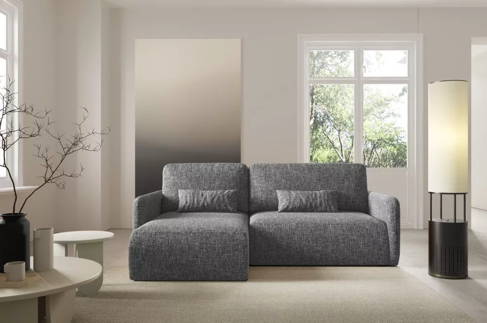 Dīvāns Ivi Mini Corner Standard · Tumši pelēks · 148 × 207 × 86 cm