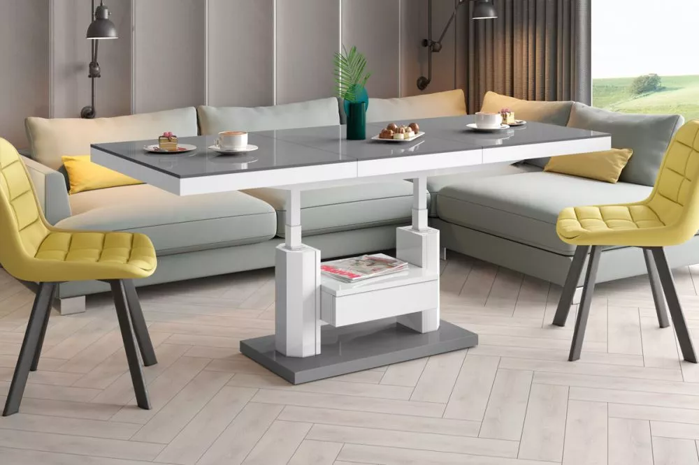 Žurnālgalds Quadro Max Gloss Korpusa krāsa: pelēks, · 120 × 75 × 56 cm