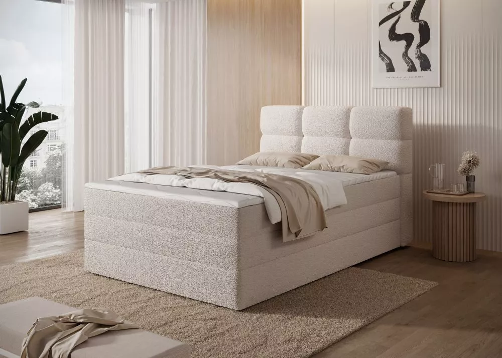 Gulta Kasped Boxspring Classic standard Guļamvietas platums: 140 cm, Guļamvietas garums: 200 cm, · Gaiši bēšs · 141 × 21