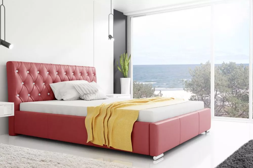 Gulta Retro standard ar stelāžu Guļamvietas platums: 200 cm, Guļamvietas garums: 200 cm, stelāžas tips: metāla, · Sarkan