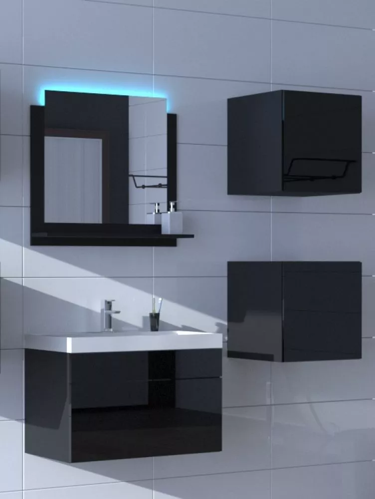 Vannas istabas komplekts Alius 21 ar LED · Melns · 35 cm