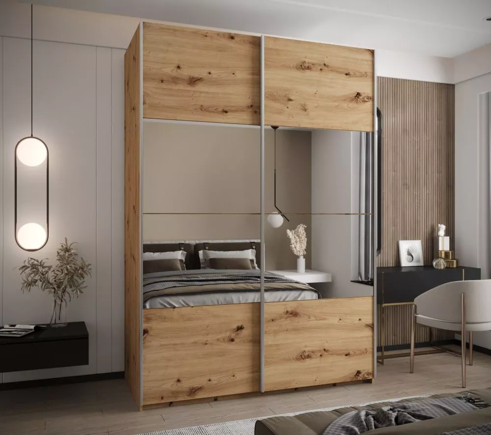 Skapis Lux 4 · Ozols artisan · 180 × 61 × 245.5 cm