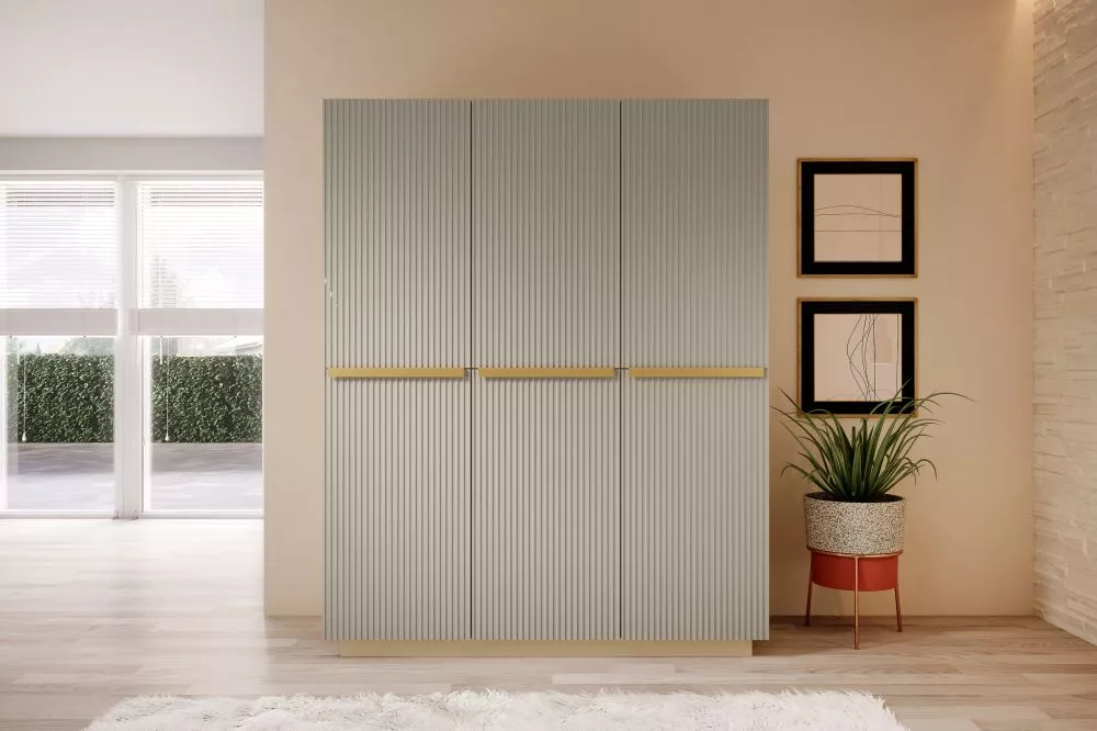 Skapis Nicole SZ150 3D2SZ Gold C · Gaiši bēšs · 150 × 62 × 207 cm