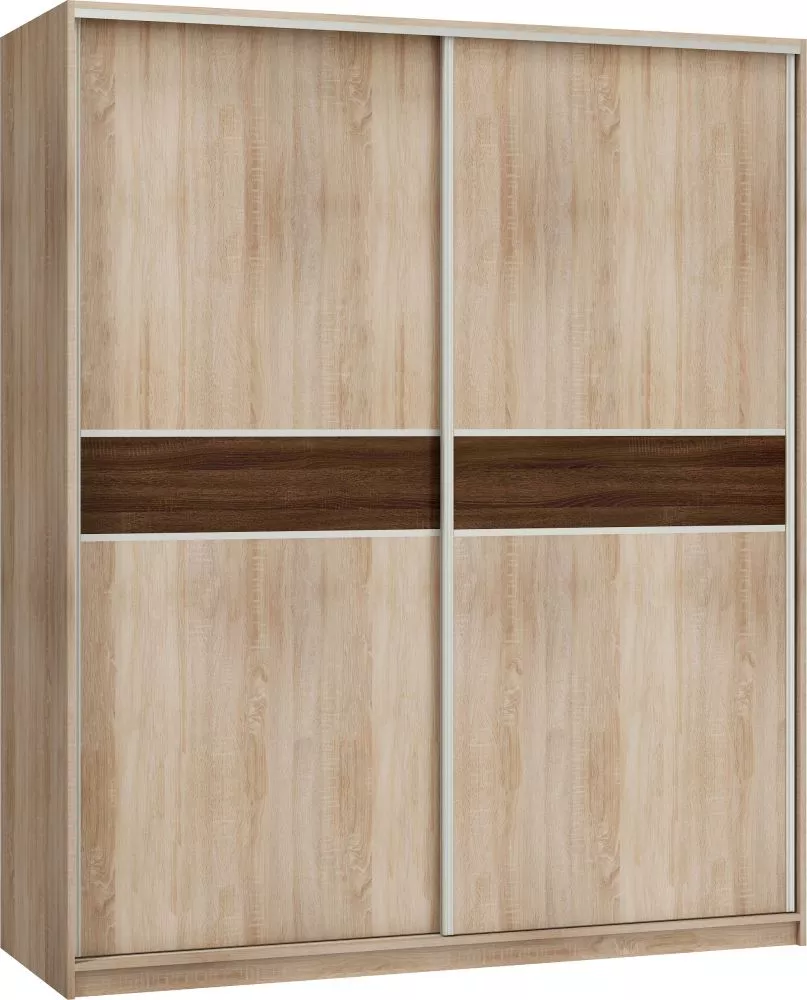 Skapis Puerto 180B · Sonoma + šokolādes sonoma · 180 × 65 × 216 cm