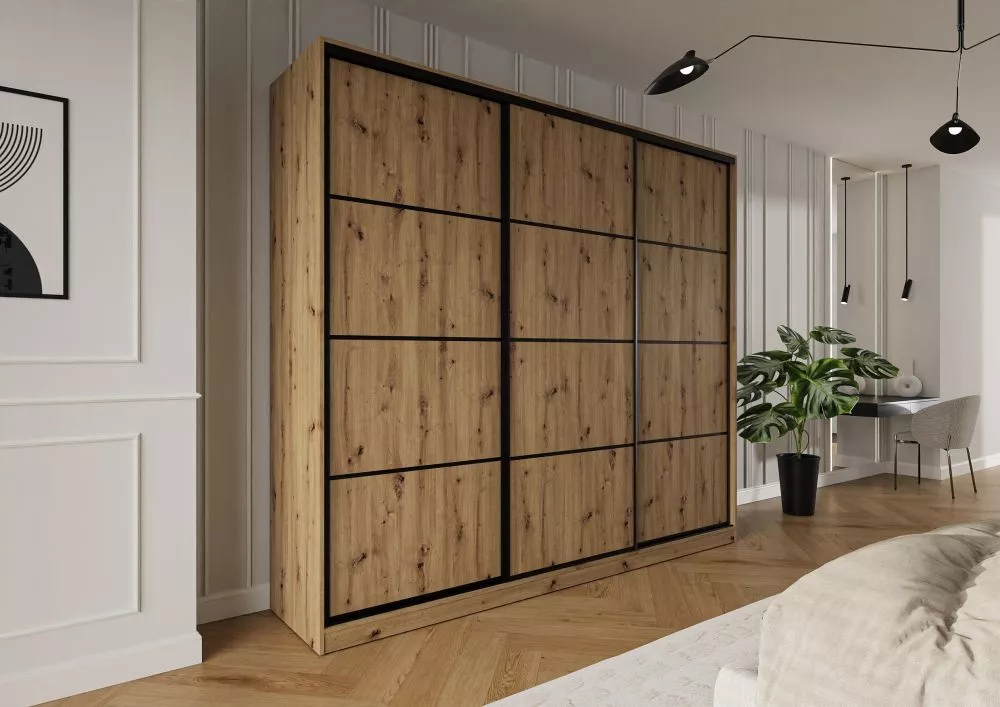 Skapis Trend 3 · Ozols artisan · 250 × 60 × 245 cm