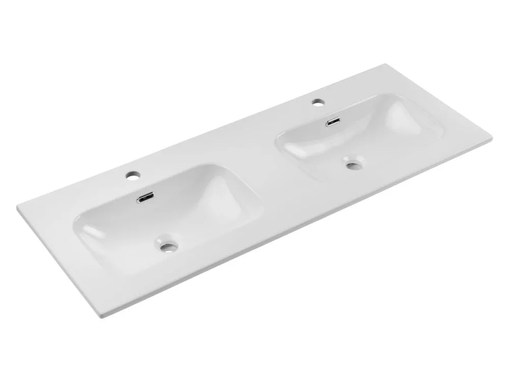 Izlietne Fly Double · Balts · 121 × 46 × 15.5 cm