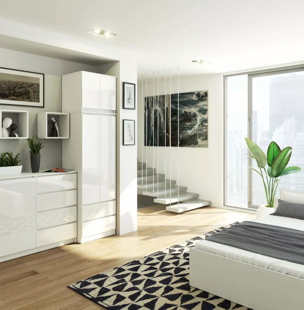 Skapis S60 2D2S N Gloss · 60.4 × 50.4 × 235 cm