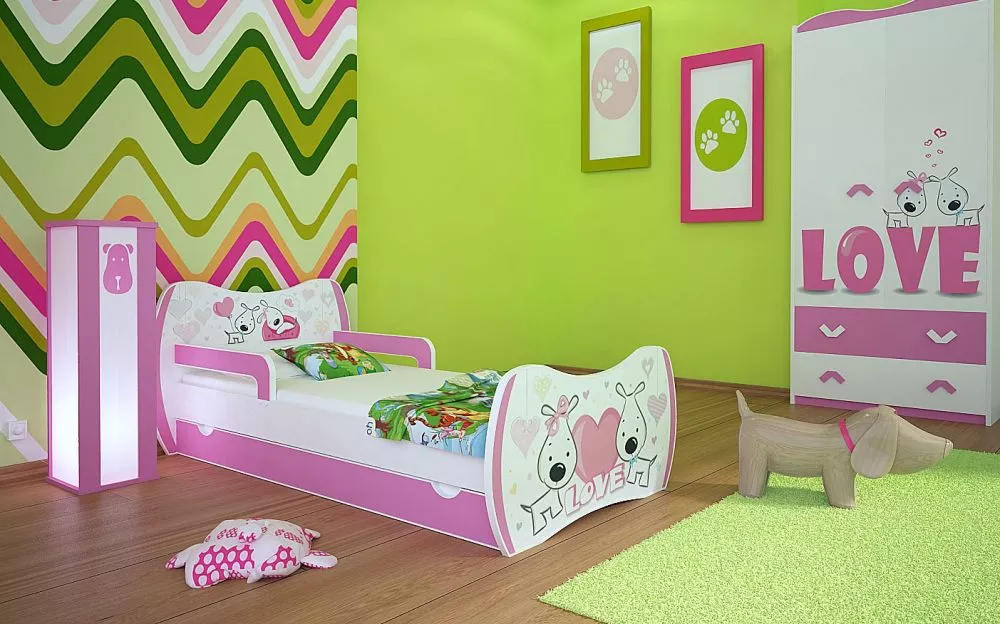 Bērnu gulta Dream L02 140x70 DM01 ar stelāžu Guļamvietas platums: 70 cm, Guļamvietas garums: 140 cm, · 94 × 144 × 71 cm