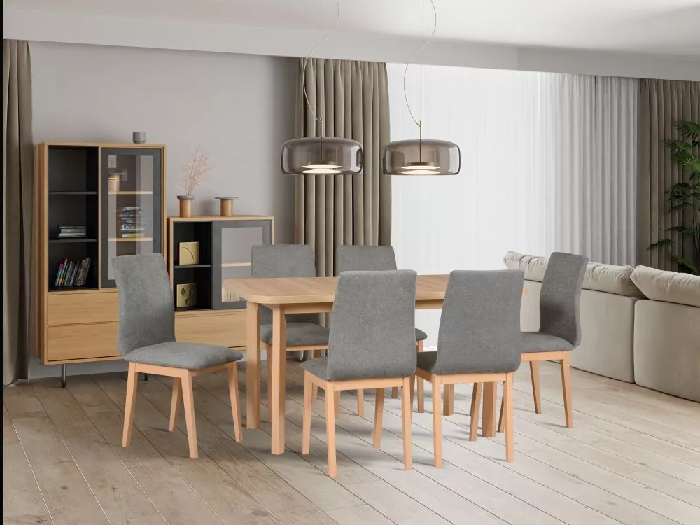 Komplekts Wenus 2 P, Luna 1 Personu skaits: 6, Korpusa krāsa: sonoma, Elementu krāsa: pelēks, · 140 cm