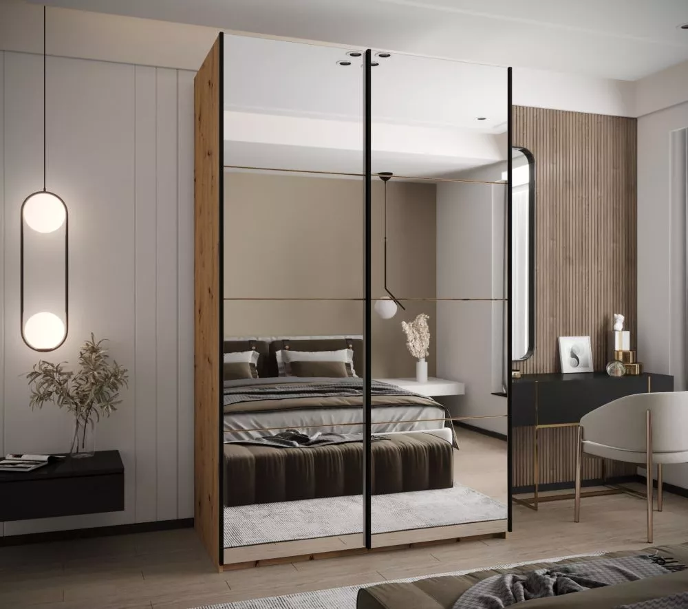 Skapis Lux 2 · Ozols artisan · 160 × 61 × 245.5 cm