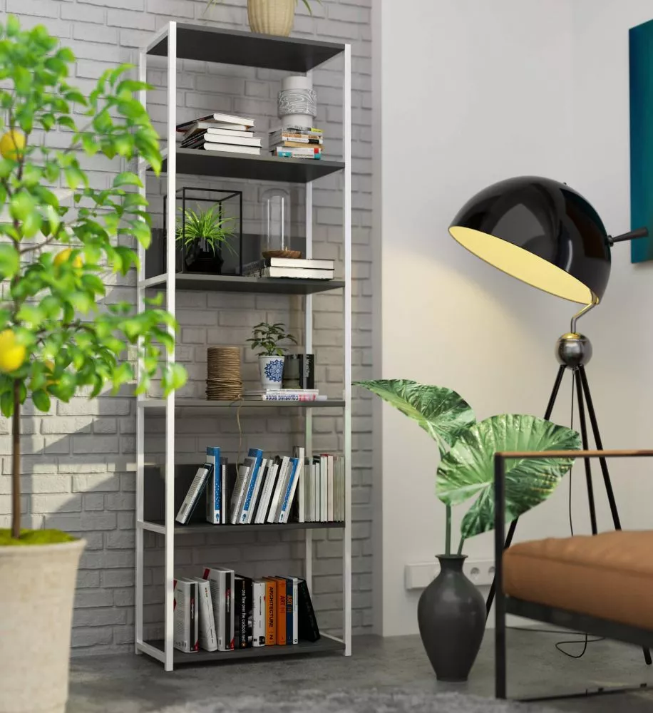Plaukts Loft White · Pelēks · 60 × 192 × 32 cm