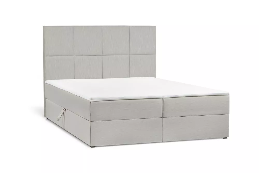 Gulta Gerbera Boxspring standard Guļamvietas platums: 140 cm, Guļamvietas garums: 200 cm, · Gaiši pelēks · 142 × 207 × 1