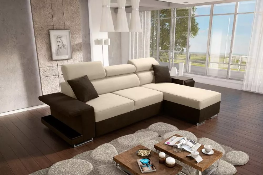 Dīvāns Vector 1 Maxi Standard · Bēšs + brūns · 182 × 300 × 97 cm