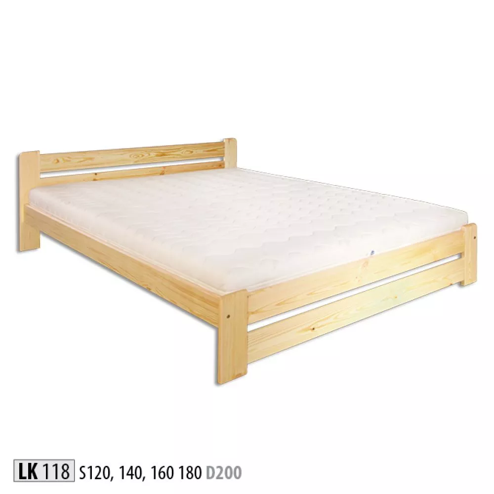 Gulta LK 118 ar stelāžu Kājiņu izmērs: 12x2.5 cm, Guļamvietas platums: 120 cm, Guļamvietas garums: 200 cm, stelāžas tips