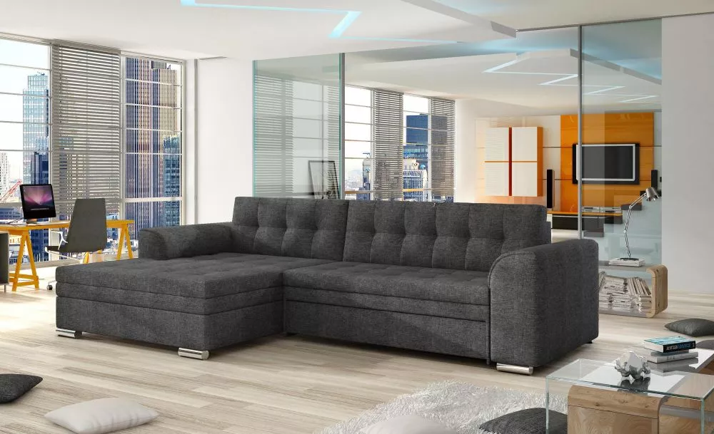 Dīvāns Conforti standard · Tumši pelēks · 165 × 270 × 80 cm