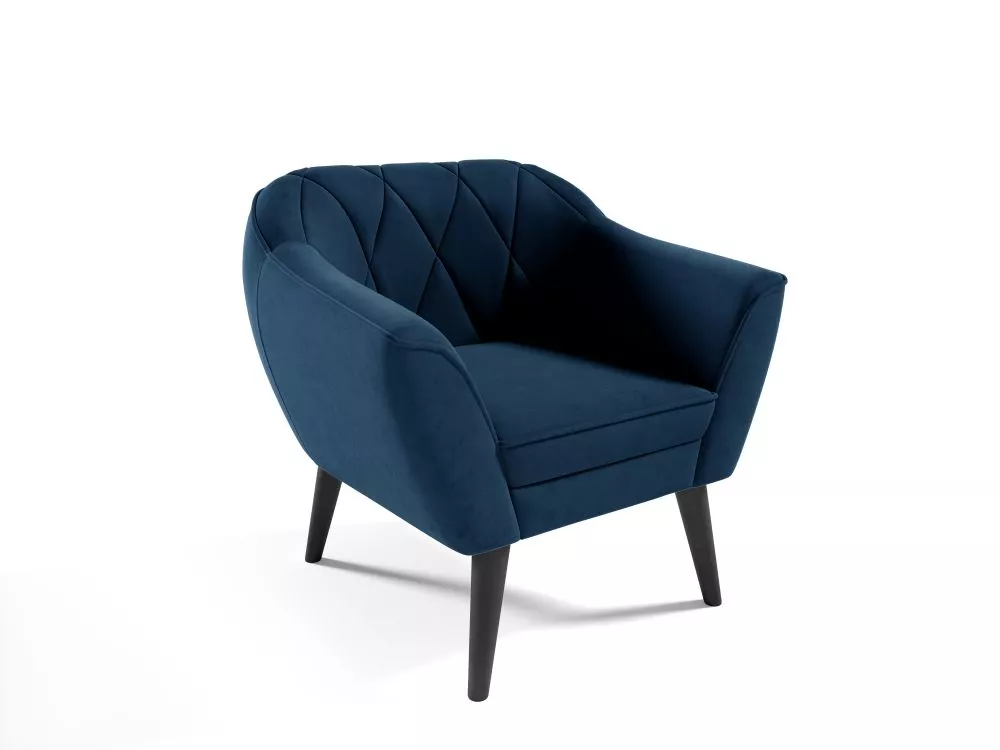 Mīksts krēsls Amelia typ 198 Standard Sēdvietas dziļums: 52 cm, · Zils · 80 × 71 × 75 cm