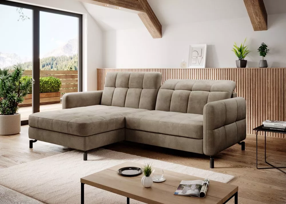 Dīvāns Lorelle Premium standard · Brūns · 160 × 225 × 105 cm