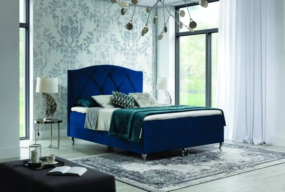 Gulta Brando Boxspring Premium Standard Guļamvietas platums: 180 cm, Guļamvietas garums: 200 cm, · Tumši zils · 190 × 20