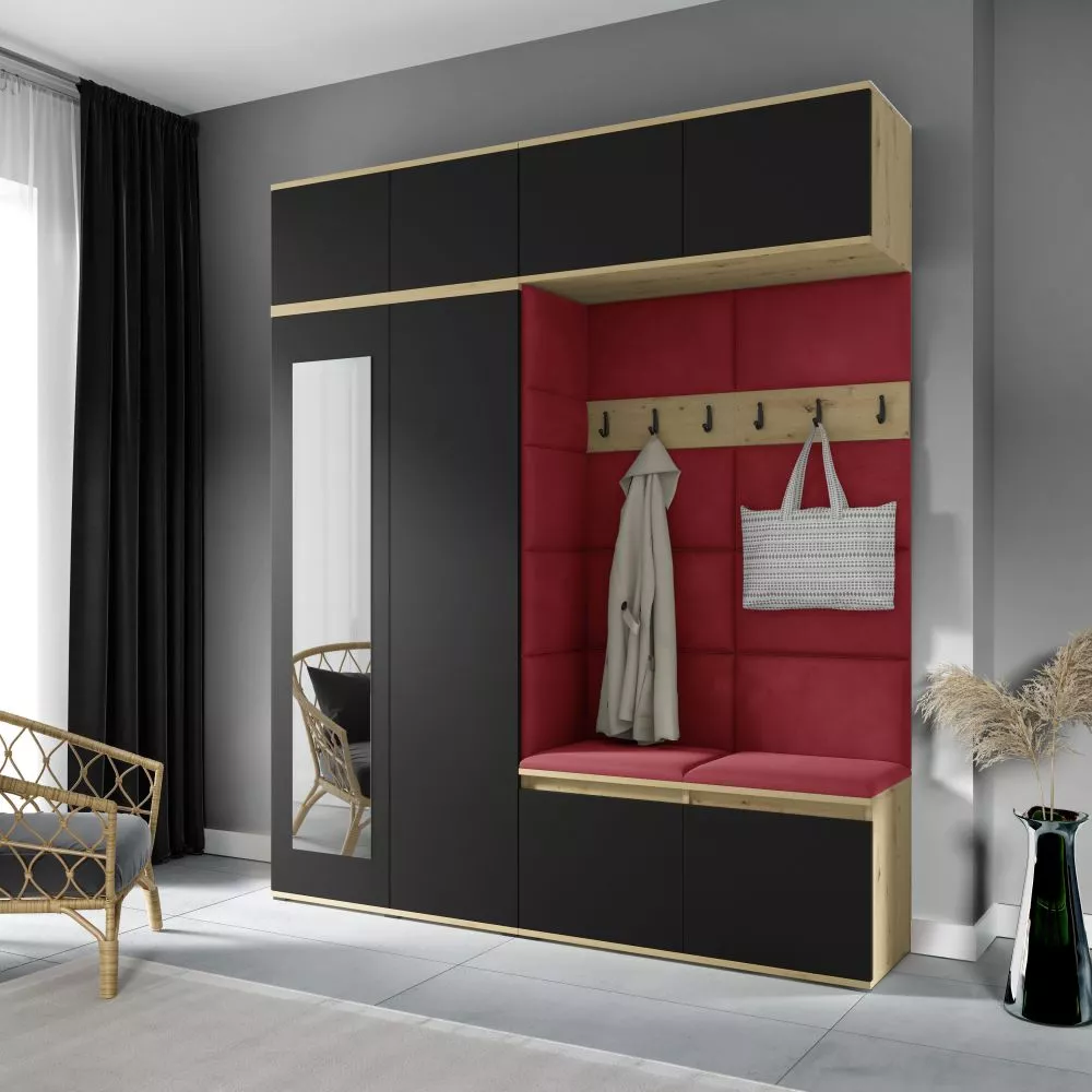 Apavu plaukts Emi 16 Trinity Korpusa krāsa: ozols artisan + melns, · 190 × 225 × 40 cm