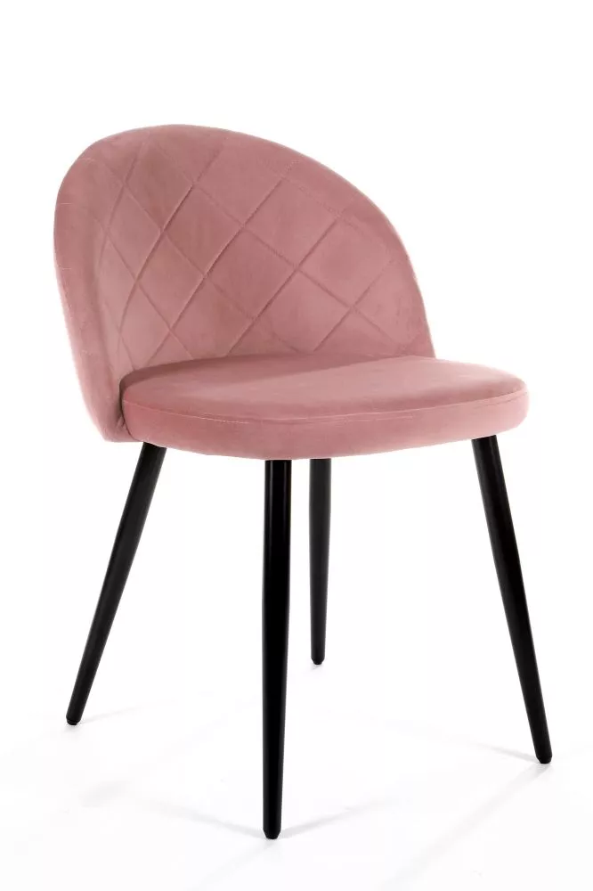 Krēsls SJ.077 Velvet Black Set · Rozā · 76 × 53 × 55 cm