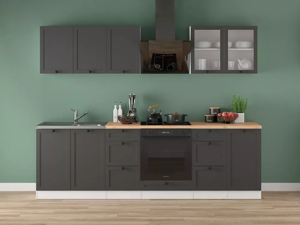 Virtuves komplekts Junona Line 260 Glass Premium Materiāls : MDF + LKSP plātne,