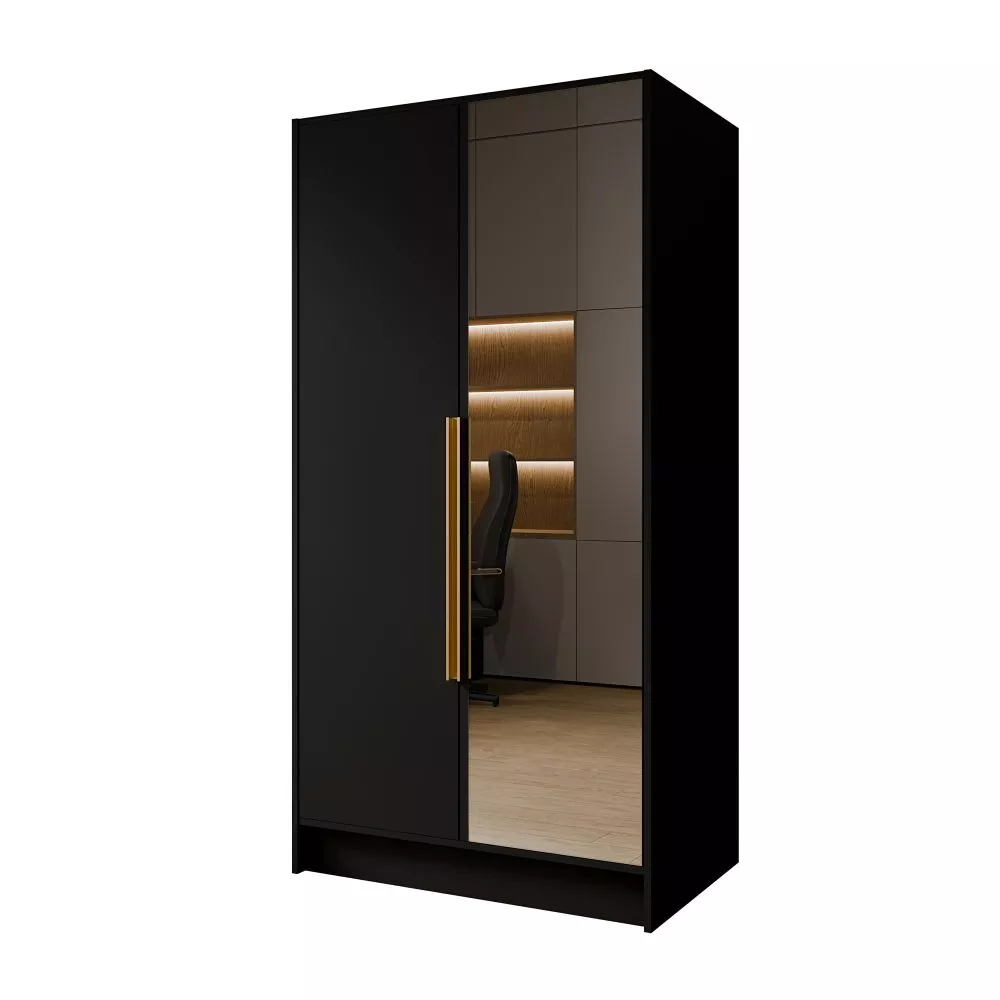 Skapis Lusso 100 · Melns · 102 × 51 × 200 cm