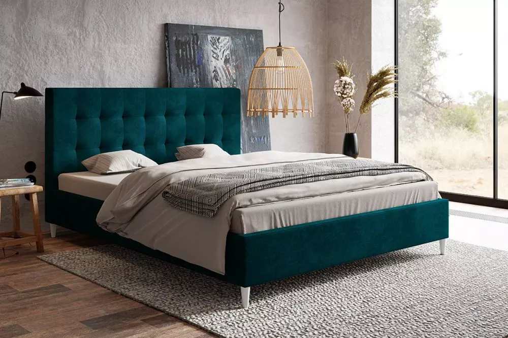Gulta Lux 4 standard ar stelāžu Guļamvietas platums: 140 cm, Guļamvietas garums: 200 cm, stelāžas tips: koka, · Jūraszaļ