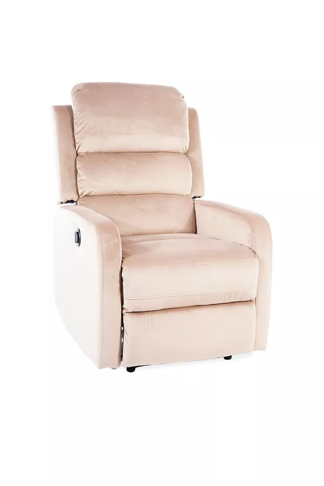 Mīksts krēsls Pegaz Comfort Velvet Sēdvietas dziļums: 53 cm, Maksimālais dziļums: 160 cm, · Bēšs · 64 × 88 × 102 cm