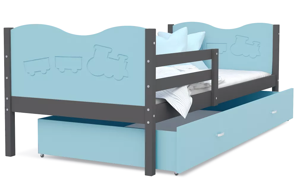 Bērnu gulta Max P MDF 80x190 ar stelāžu Guļamvietas platums: 80 cm, Guļamvietas garums: 190 cm, · 86 × 198 × 74 cm