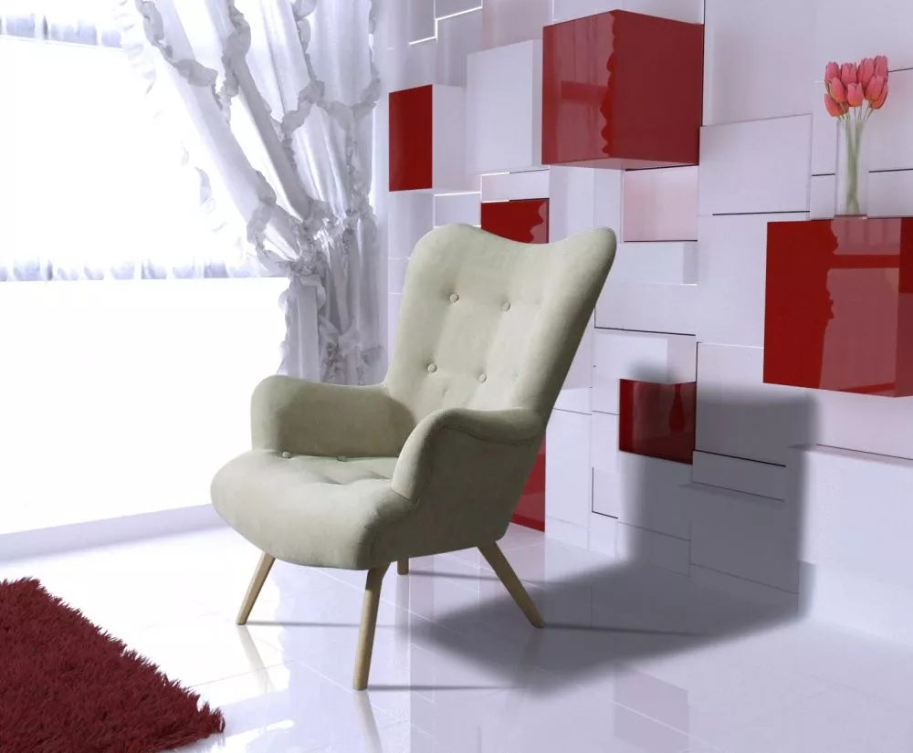 Mīksts krēsls Flori Standard Sēdvietas dziļums: 56 cm, · Krēma · 75 × 85 × 99 cm