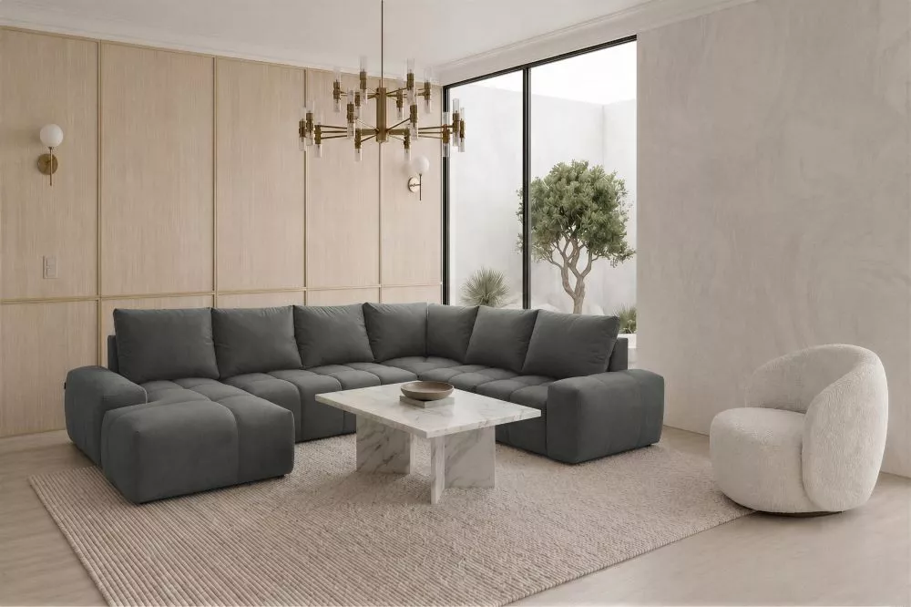 Dīvāns Marcelo 8 Standard · Pelēks · 255 × 324 × 83 cm