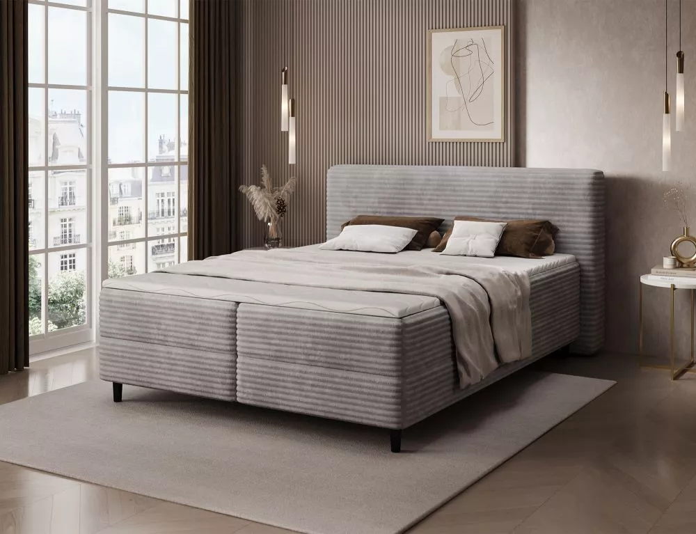 Gulta Cortiko Boxspring Standard Guļamvietas platums: 180 cm, Guļamvietas garums: 200 cm, · Gaiši pelēks · 202 × 222 × 1