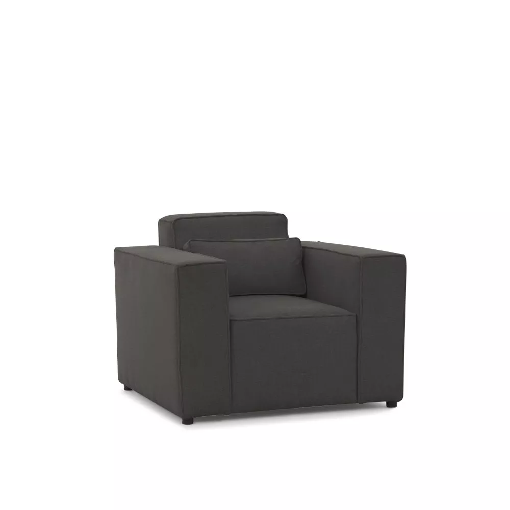 Mīksts krēsls Castel 1S Standard Sēdvietas dziļums: 47 cm, · Melns · 101 × 92 × 80 cm