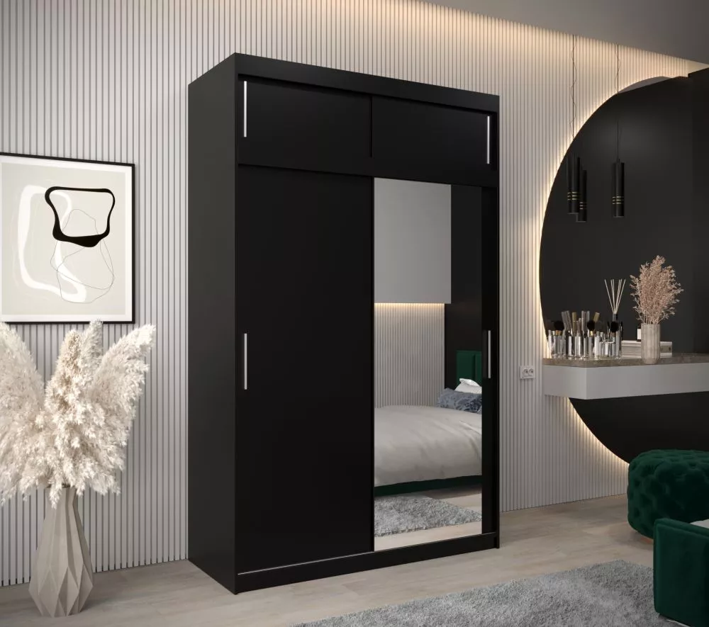 Skapis Tokyo 2 Plus · Melns · 150 × 62 × 240 cm
