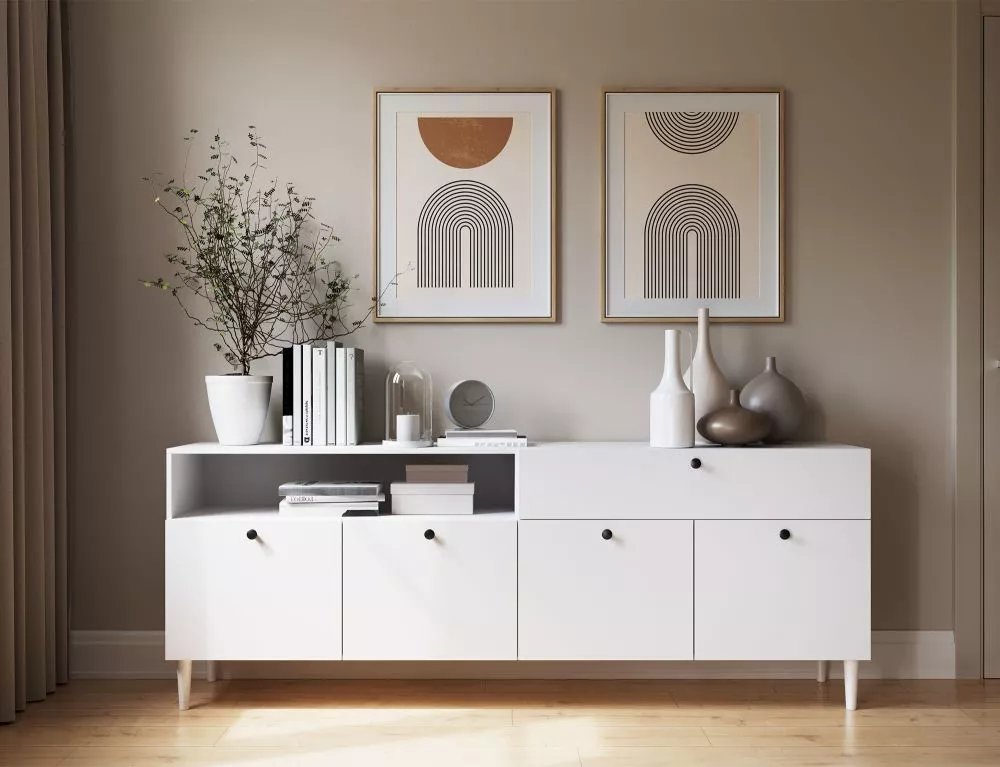 Kumode Dullum KOM200 · Balts · 200 × 40 × 75 cm