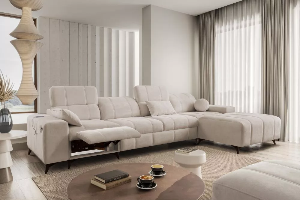 Dīvāns Dafne 12 Mix Standard · Bēšs · 184 × 336 × 77 cm