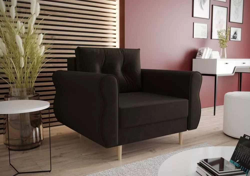 Mīksts krēsls Apollo 1S standard Sēdvietas dziļums: 60 cm, · Tumši brūns · 100 × 75 × 90 cm