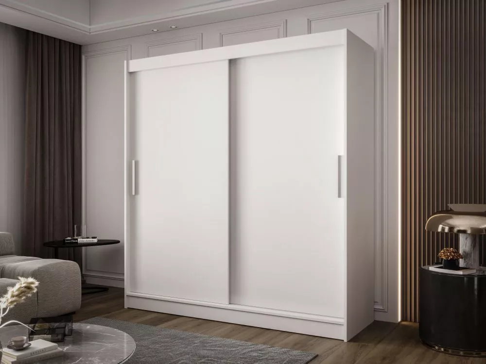 Skapis Baltimore 1 · Balts · 180 × 58 × 215 cm