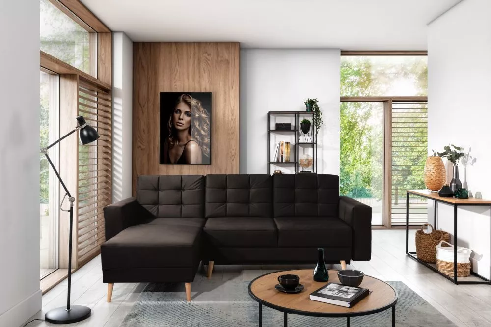 Dīvāns Asgard L Premium standard · Tumši brūns · 162 × 250 × 87 cm