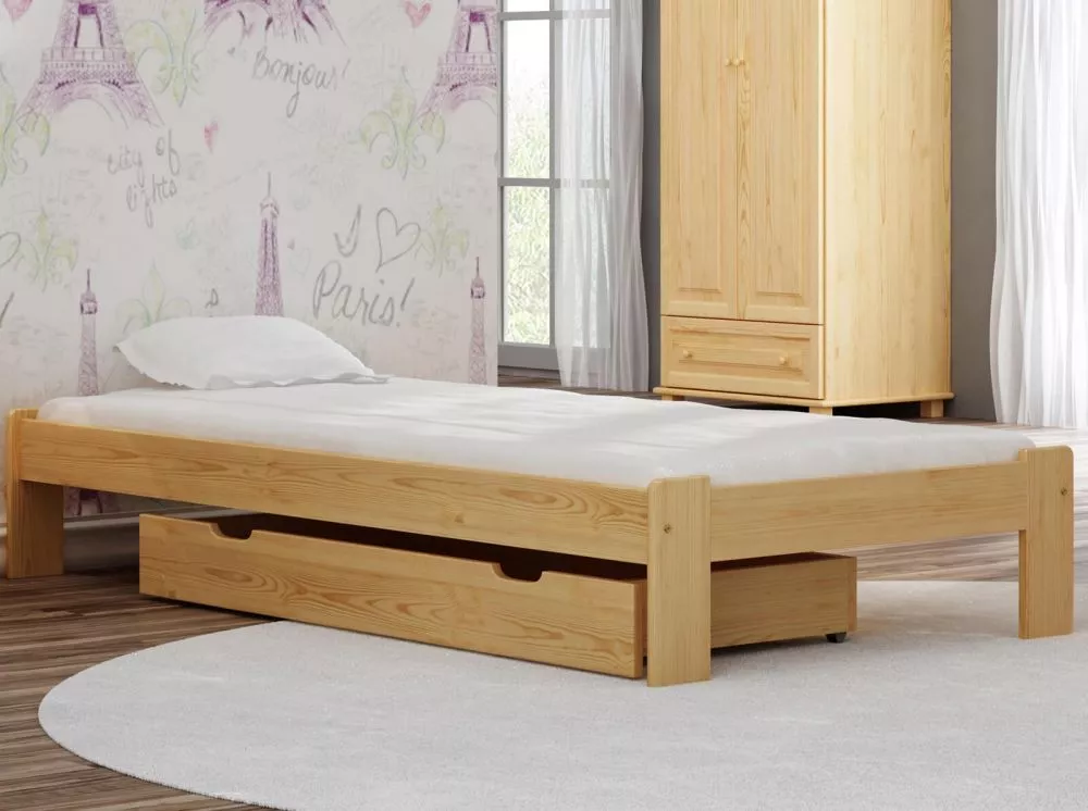 Gulta Ada ar stelāžu Guļamvietas platums: 90 cm, Guļamvietas garums: 200 cm, · Priede · 98 × 207 × 50 cm