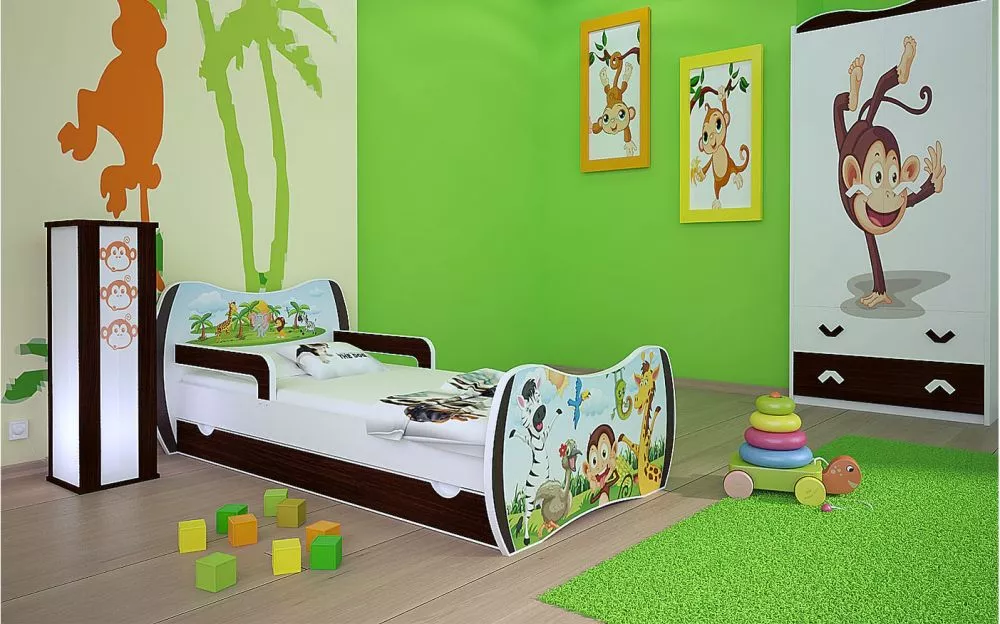 Bērnu gulta Dream L02 140x70 DM05 ar stelāžu Guļamvietas platums: 70 cm, Guļamvietas garums: 140 cm, · 94 × 144 × 71 cm