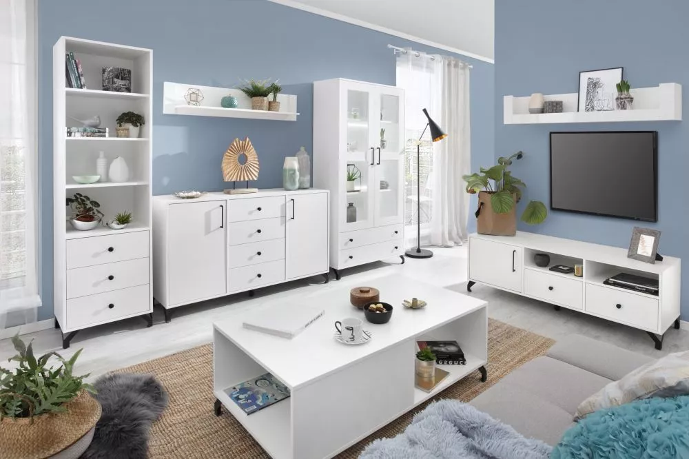 Sekcija Bergen B ar LED · Balts