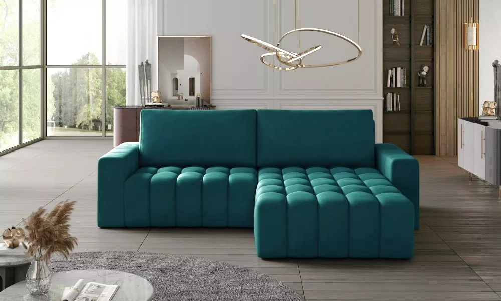 Dīvāns Bonett Lux Standard · Tirkīzs · 160 × 245 × 85 cm