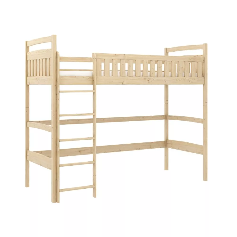 Bērnu gulta Mia S ar stelāžu Guļamvietas platums: 90 cm, Guļamvietas garums: 190 cm, · Priede · 97 × 198 × 174 cm