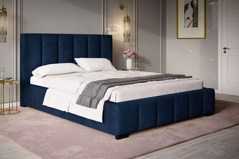 Gulta Bed 1 standard ar stelāžu Guļamvietas platums: 120 cm, Guļamvietas garums: 200 cm, stelāžas tips: koka, · Zila · 1