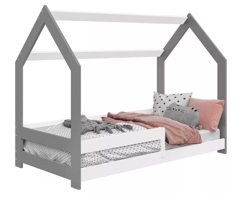 Bērnu gulta Domek D5 ar stelāžu Guļamvietas platums: 80 cm, Guļamvietas garums: 160 cm, · 87 × 164 × 124 cm