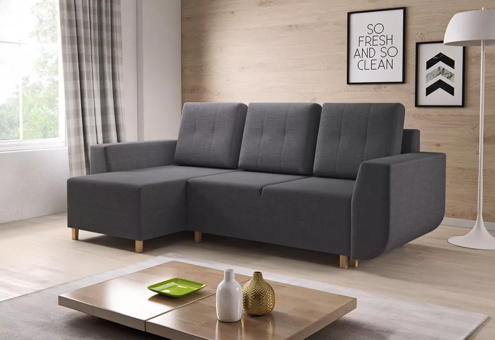 Dīvāns Malibu Comfort standard · Grafīts · 146 × 246 × 93 cm