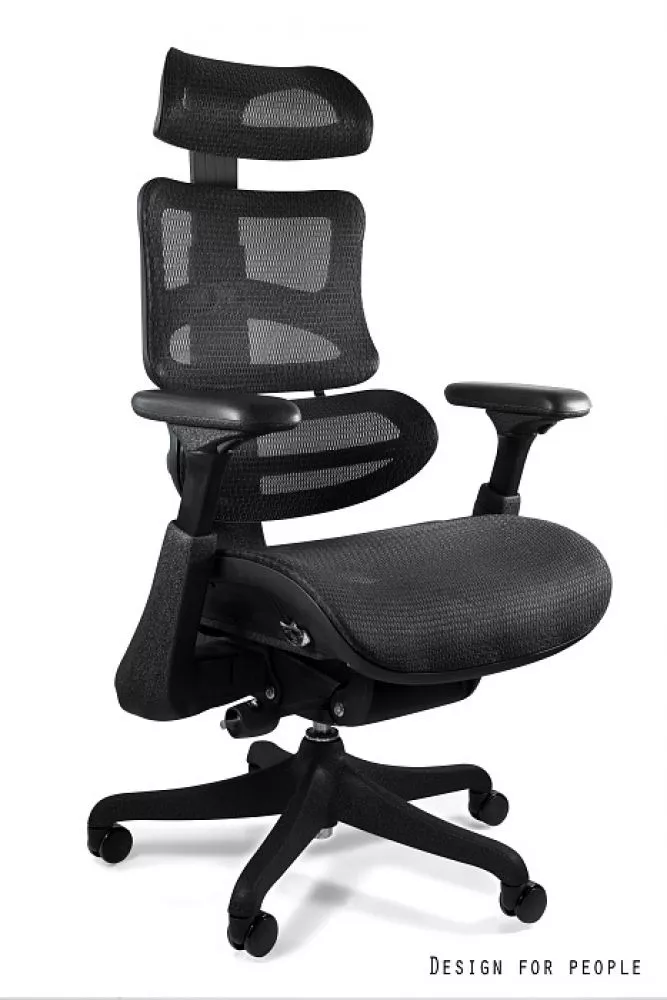 Datorkrēsls Ergothrone Sēdvietas platums: 53 cm, · Melns · 53 × 68 × 111 cm