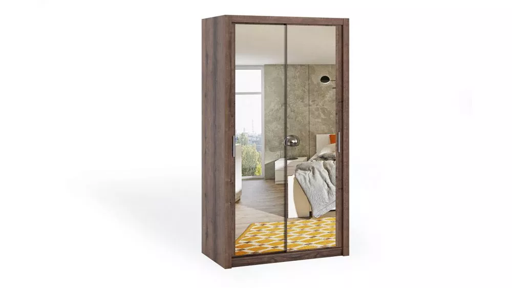 Skapis Bono BO SZ ar spoguli · Tumšais ozols · 120 × 62 × 215 cm