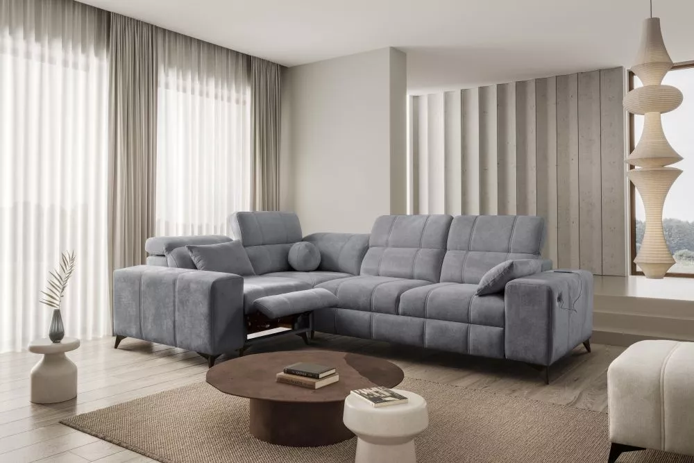 Dīvāns Dafne 2 Mix Standard · Tumši pelēks · 205 × 276 × 77 cm